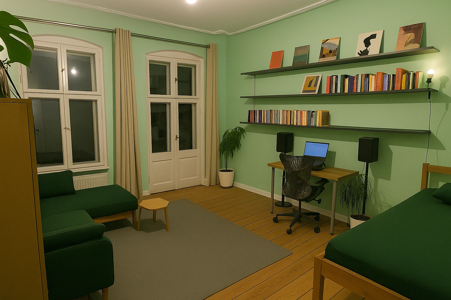 The living and working area before the conversion