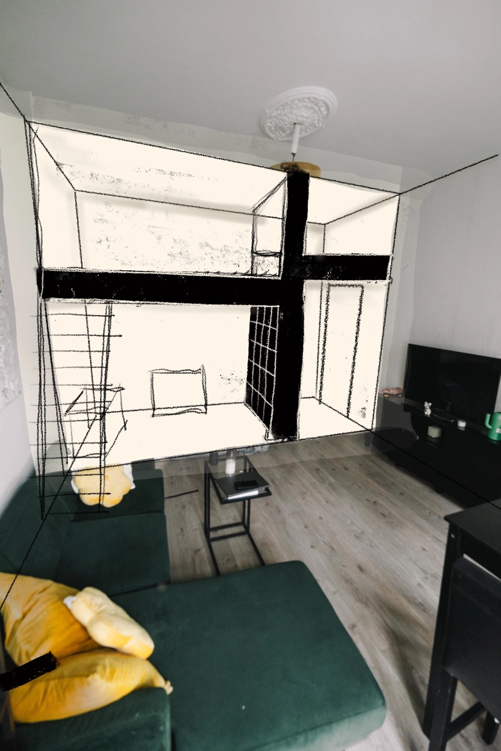 Design drawing of the spatial concept
